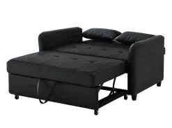 New Sofá cama multifuncional, asiento doble retráctil, respaldo regulable en 3 posiciones, PU impermeable, color Sofá De Piel