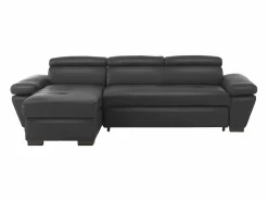 LINEA SOFA Sofá cama ángulo izquierdo bimateria piel JONOVA Antracita