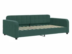 Best Clicnbuy Sofá cama nido con cajones terciopelo oscuro 100x200 cm Verde