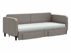 Discount Clicnbuy Sofá cama nido con cajones tela gris taupe 80x200 cm Topo