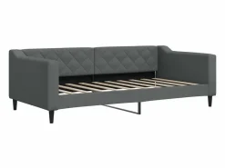 vidaxl Sofá cama nido con cajones tela oscuro 90x190 cm