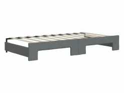 vidaxl Sofá cama nido con cajones tela oscuro 90x190 cm