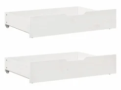 Clicnbuy Sofá cama nido con cajones madera maciza pino blanca 90x190 cm