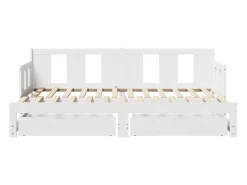 Sale Sofá cama nido con cajones madera maciza pino blanca 90x190 cm Cama Diván|Cama Nido