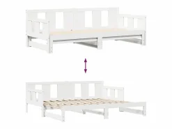 Sale Sofá cama nido con cajones madera maciza pino blanca 90x190 cm Cama Diván|Cama Nido