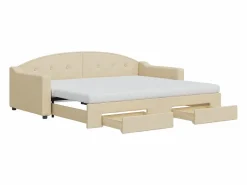 vidaxl Sofá cama nido con cajones tela color 90x200 cm