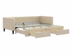 Outlet Sofá cama nido con cajones tela color 90x200 cm Cama Diván|Cama Nido