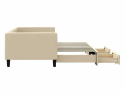 Outlet Sofá cama nido con cajones tela color 90x200 cm Cama Diván|Cama Nido