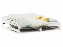 Online Clicnbuy Sofá cama nido madera maciza de pino 90x200 cm Blanco