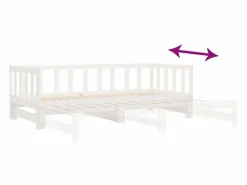 Clearance vidaxl Sofá cama nido madera maciza de pino 80x200 cm Blanco