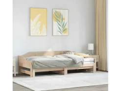 Clicnbuy Sofá cama nido madera maciza de pino 90x190 cm