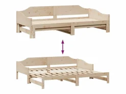 Clicnbuy Sofá cama nido madera maciza de pino 90x190 cm
