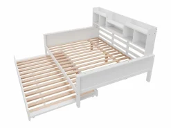 Outlet Sofá cama nido 140x200 cm - Cama nido 90x190 cm - con almacenamiento - somier de láminas - pino macizo - (colchón no incluido) Cama Nido