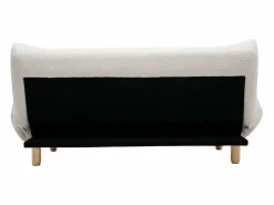 Sofá cama nórdico 3 plazas de borreguillo y madera clara YUMI Sofá Escandinavo