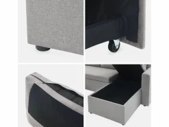 Sweeek Sofá cama panorámico de 4 plazas en tela