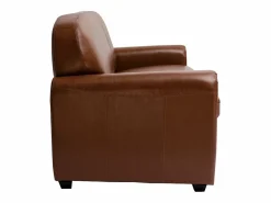 Best Miliboo Sofá cama 3 plazas de piel marrón CLUB Marru00f3n