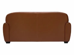 Best Miliboo Sofá cama 3 plazas de piel marrón CLUB Marru00f3n