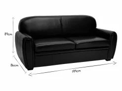Best Miliboo Sofá cama 3 plazas de piel marrón CLUB Marru00f3n