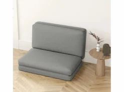 New Sofá cama plegable 3 en 1 con tejido de terciopelo, hasta 240 kg, (120x275x10 cm) Sillón Cama