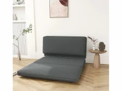 Sale Sofá cama plegable 3 en 1, funda de terciopelo, espuma gruesa, oscuro (270 x 138 x 10 cm) Gris