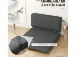 Sale Sofá cama plegable 3 en 1, funda de terciopelo, espuma gruesa, oscuro (270 x 138 x 10 cm) Gris