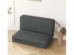 Sale Sofá cama plegable 3 en 1, funda de terciopelo, espuma gruesa, oscuro (270 x 138 x 10 cm) Gris