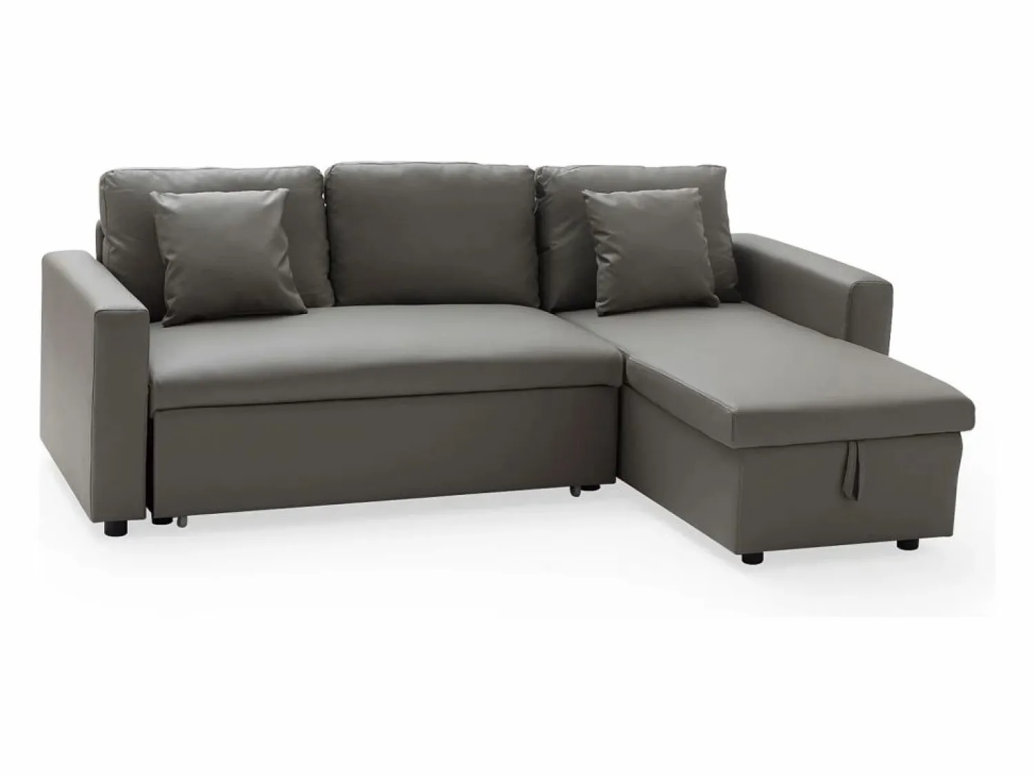 Sale Happy Garden Sofá cama polipiel 3 plazas color topo CLARK Marru00f3n