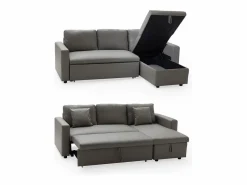 Sale Happy Garden Sofá cama polipiel 3 plazas color topo CLARK Marru00f3n
