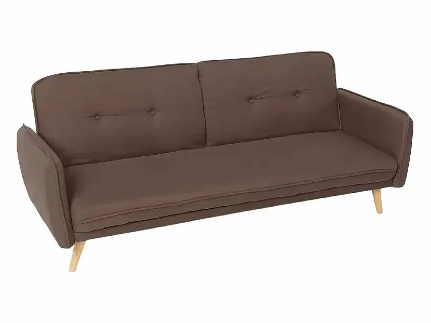 Discount Sofá cama reclinable de diseño nórdico clic clac 3 plazas tejido Merida - Marrón Sofá Escandinavo
