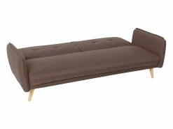 Discount Sofá cama reclinable de diseño nórdico clic clac 3 plazas tejido Merida - Marrón Sofá Escandinavo