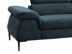Vente-unique Sofá cama rinconera de tela verde azulado - Ángulo derecho - SEPINA de Pascal Morabito