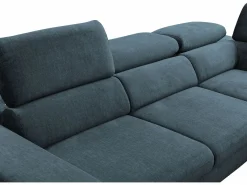 Vente-unique Sofá cama rinconera de tela verde azulado - Ángulo derecho - SEPINA de Pascal Morabito