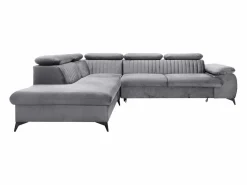 Hot Vente-unique Sofá cama rinconera de terciopelo SAMARA de Pascal Morabito Gris claro