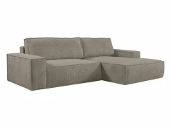 Vente-unique Sofá cama rinconera derecha de pana color AMELIA