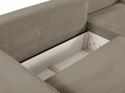 Vente-unique Sofá cama rinconera derecha de pana color AMELIA