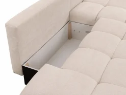 Vente-unique Sofá cama rinconera derecha de tela TRIMALDI
