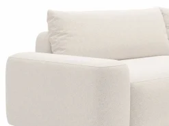 Online Vente-unique Sofá cama rinconera derecha en tela texturizada color DAVISO Crema