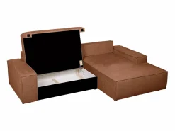 Sofá cama rinconera derecha en tela texturizada AMELIA Sofá Vintage