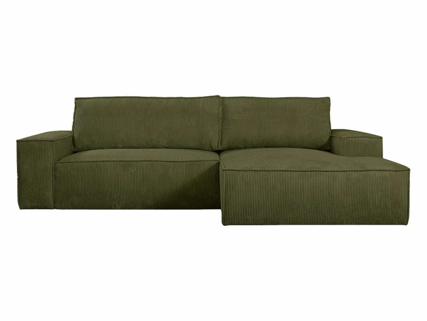 Online Vente-unique Sofá cama rinconera derecha de pana - Verde - AMELIA Caqui