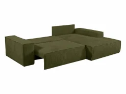 Online Vente-unique Sofá cama rinconera derecha de pana - Verde - AMELIA Caqui