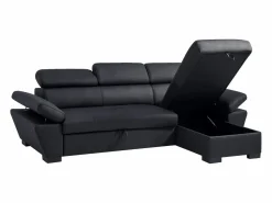 Sale LINEA SOFA Sofá cama rinconera derecha de cuero JONOVA Negro