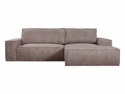 Vente-unique Sofá cama rinconera derecha de pana - AMELIA