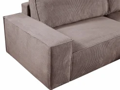Vente-unique Sofá cama rinconera derecha de pana - AMELIA