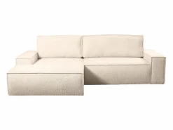 New Vente-unique Sofá cama rinconera en tela bouclé AMELIA de PASCAL MORABITO - Angle Gauche Beige