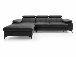 Clearance Sofá cama rinconera izquierda de terciopelo SAMARA Sofás Y Sillones