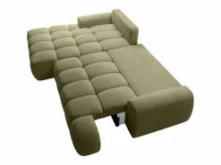 Outlet Vente-unique Sofá cama rinconera izquierda en chenilla beige FARNETA Verde