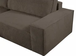 Best Vente-unique Sofá cama rinconera izquierda de pana marrón - AMELIA de Pascal Morabito Marru00f3n