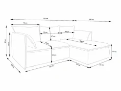 Vente-unique Sofá cama rinconera izquierda de tela TEODORA