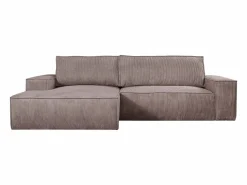 Vente-unique Sofá cama rinconera izquierda de pana - AMELIA