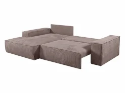 Vente-unique Sofá cama rinconera izquierda de pana - AMELIA